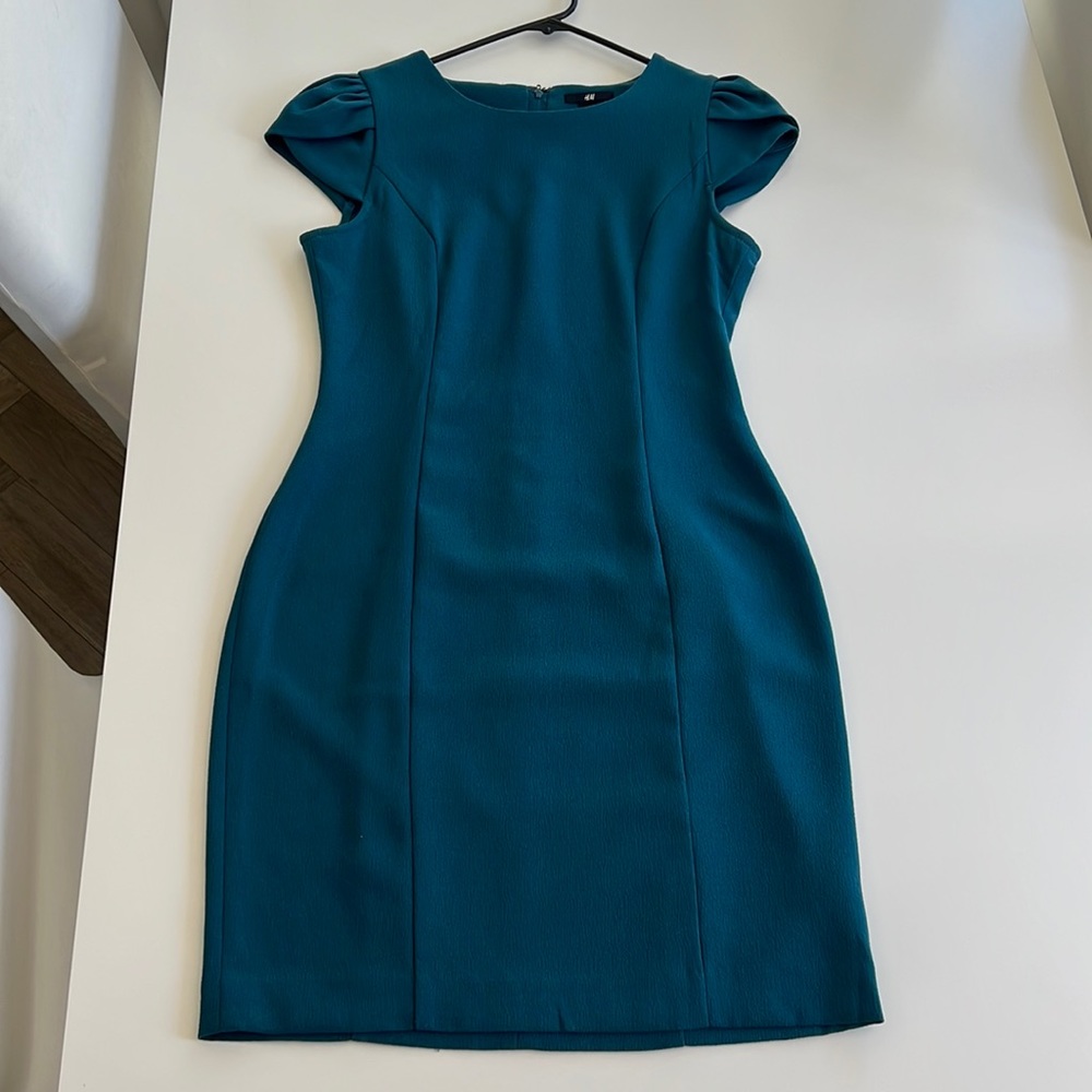 H&M, teal, knee length